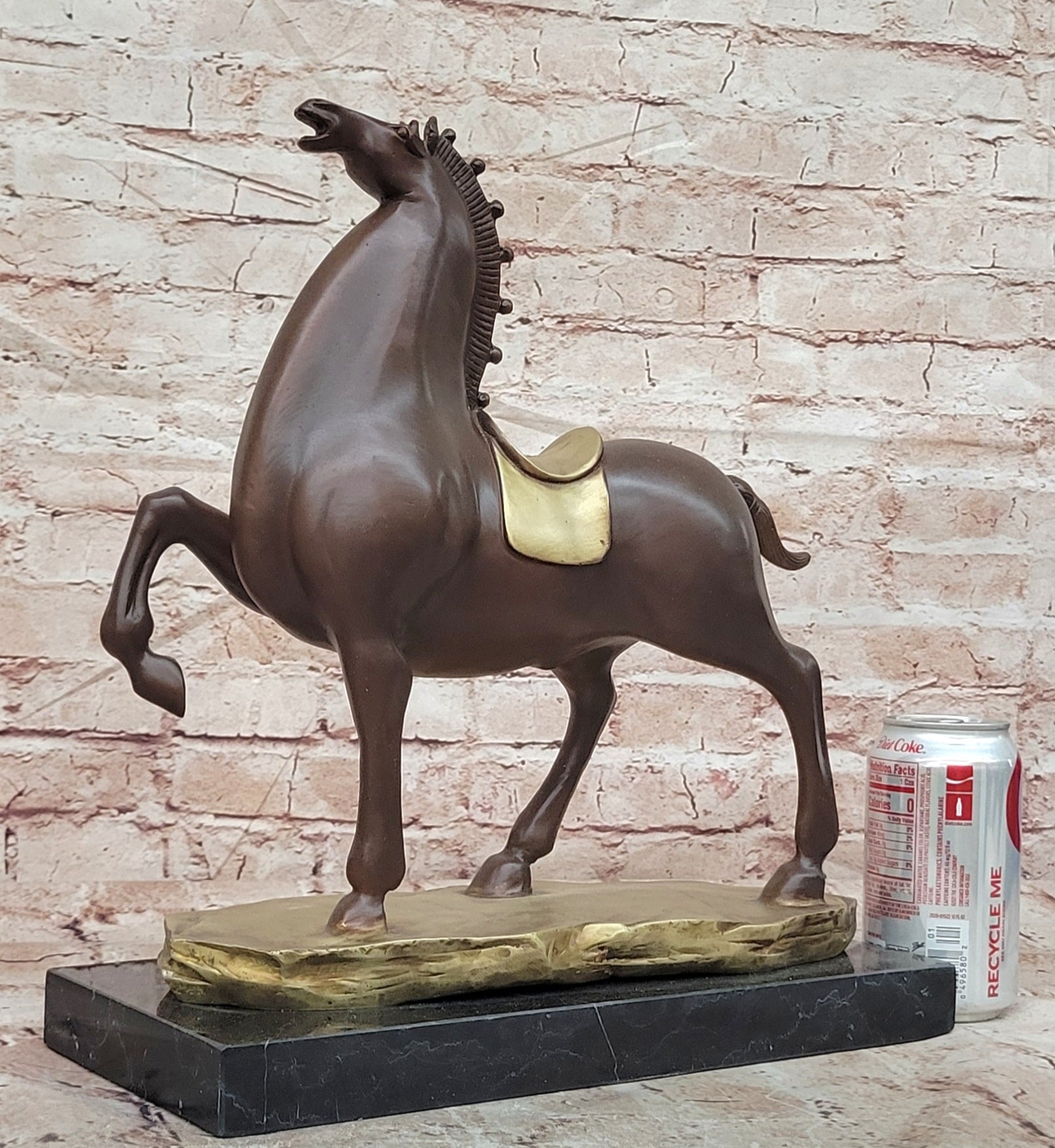 Abstract Modern Horse Artwork By B.C Zhang Mid Century Bronze Sculpture Figure
