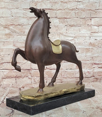 Abstract Modern Horse Artwork By B.C Zhang Mid Century Bronze Sculpture Figure