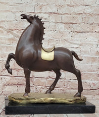 Abstract Modern Horse Artwork By B.C Zhang Mid Century Bronze Sculpture Figure
