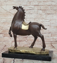 Abstract Modern Horse Artwork By B.C Zhang Mid Century Bronze Sculpture Figure