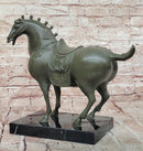 Heavy Bronze Tang Horse Equestrian Statue Figurine Patina Signed B.C Zhang