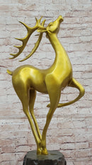Gold Deer Sculpture – Contemporary Bronze Stag