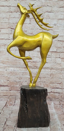 Gold Deer Sculpture – Contemporary Bronze Stag