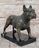 Bronze Bulldog Sculpture on Marble Base