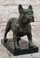 Bronze Bulldog Sculpture on Marble Base