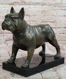 Bronze Bulldog Sculpture on Marble Base