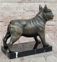 Bronze Bulldog Sculpture on Marble Base