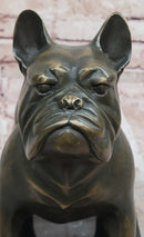 Bronze Bulldog Sculpture on Marble Base