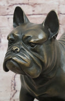 Bronze Bulldog Sculpture on Marble Base