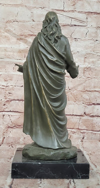 Jesus (Son of God) with Open Arms Genuine Bronze Sculpture Signed Valli