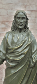 Jesus (Son of God) with Open Arms Genuine Bronze Sculpture Signed Valli