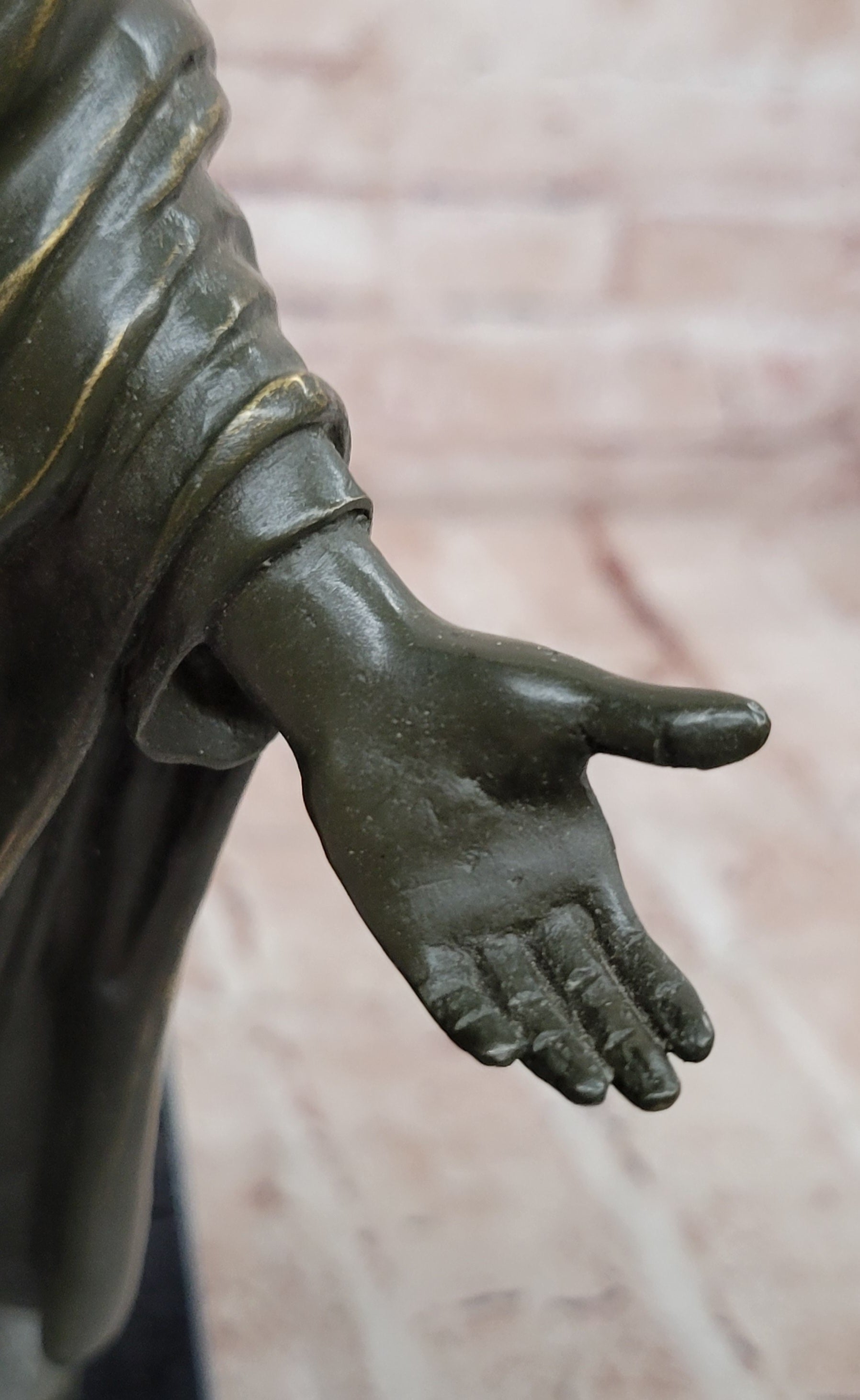 Jesus (Son of God) with Open Arms Genuine Bronze Sculpture Signed Valli