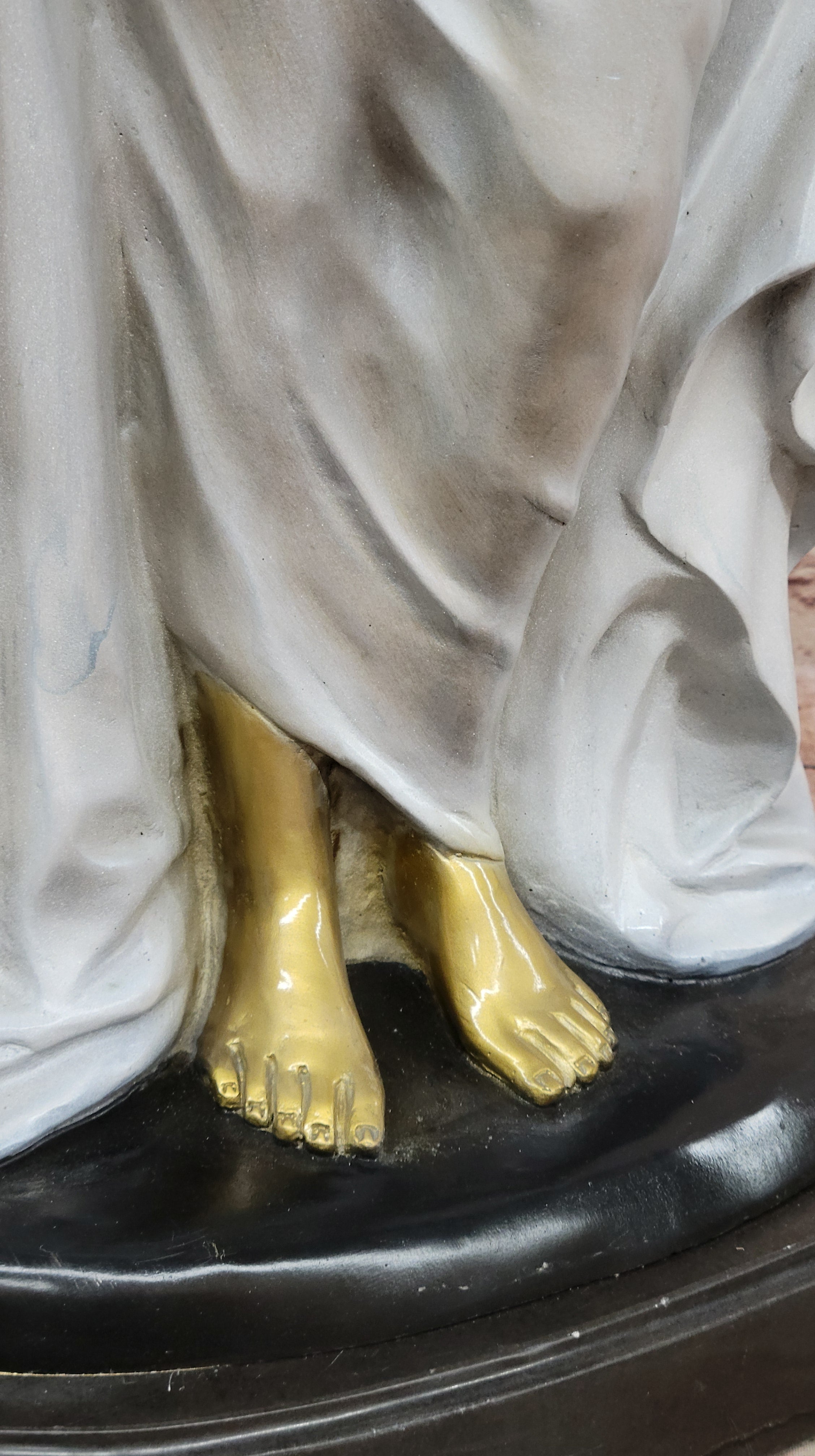 Golden Patina Woman in Draped Gown – Bronze Sculpture