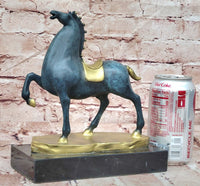 Bronze Horse Sculpture Abstract Modern Art Hand Made Figurine by Zhang