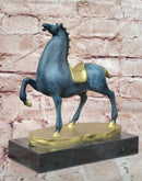Bronze Horse Sculpture Abstract Modern Art Hand Made Figurine by Zhang