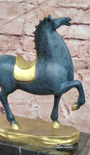 Bronze Horse Sculpture Abstract Modern Art Hand Made Figurine by Zhang