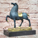 Bronze Horse Sculpture Abstract Modern Art Hand Made Figurine by Zhang