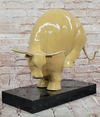 Bronze Bull Modern Abstract Farmhouse Sculpture