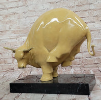 Bronze Bull Modern Abstract Farmhouse Sculpture