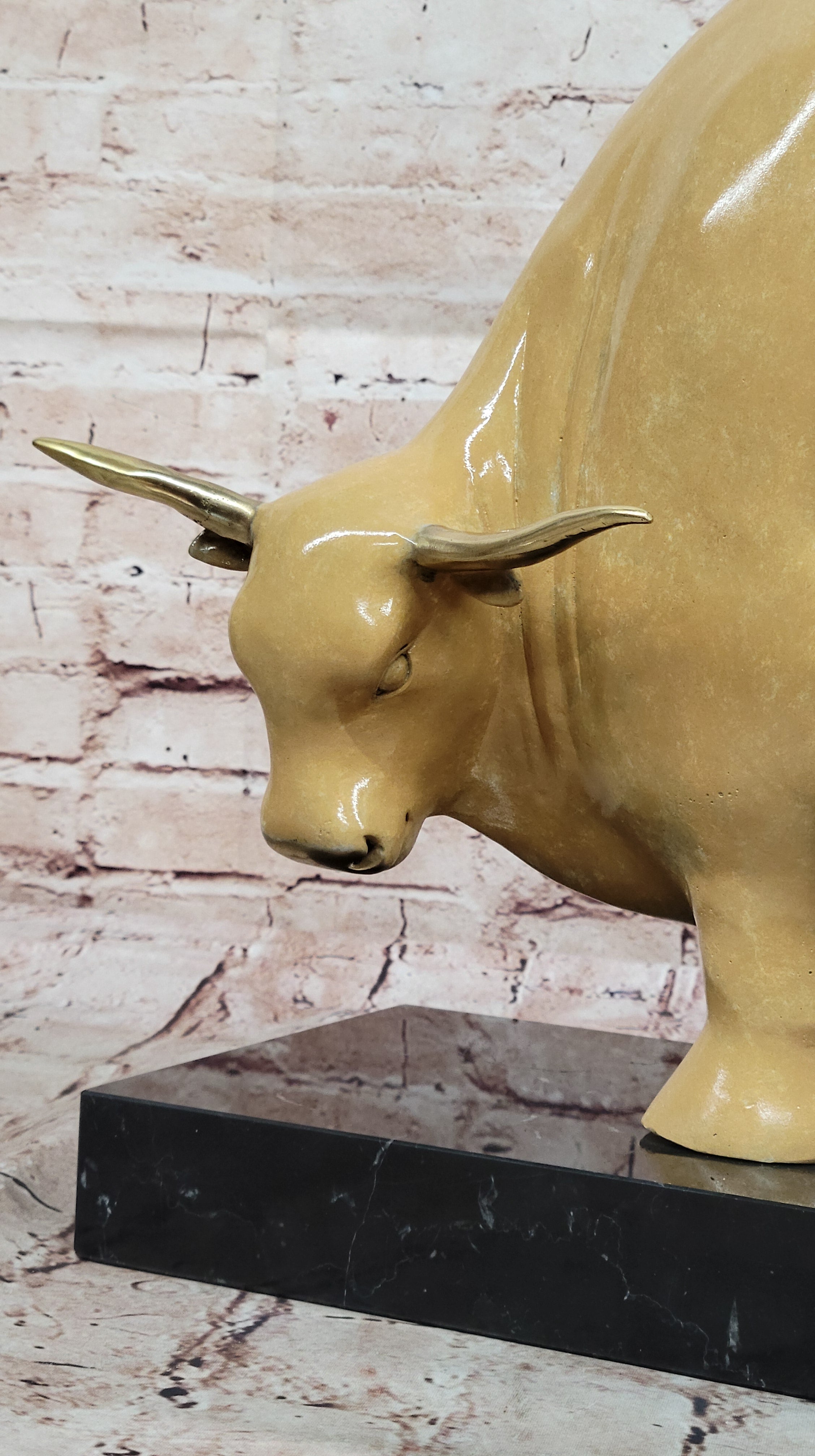 Bronze Bull Modern Abstract Farmhouse Sculpture