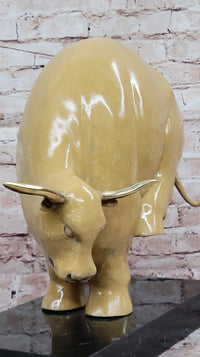 Bronze Bull Modern Abstract Farmhouse Sculpture