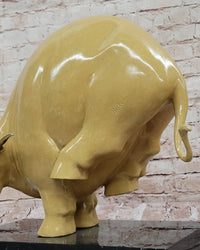 Bronze Bull Modern Abstract Farmhouse Sculpture