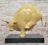 Bronze Bull Modern Abstract Farmhouse Sculpture