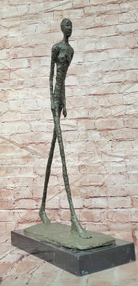 Walking Man Sculpture Inspired by the Work of Giacometti Bronze Sculpture Large