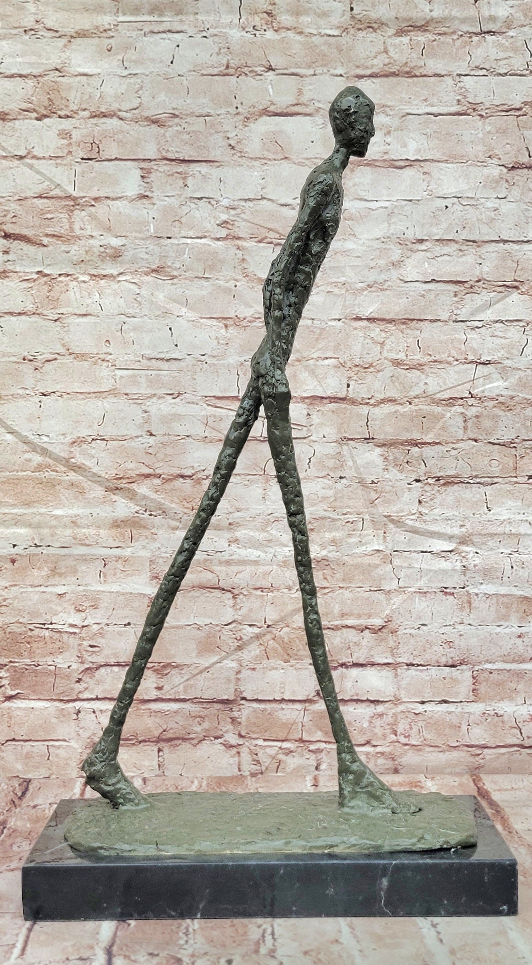 Walking Man Sculpture Inspired by the Work of Giacometti Bronze Sculpture Large
