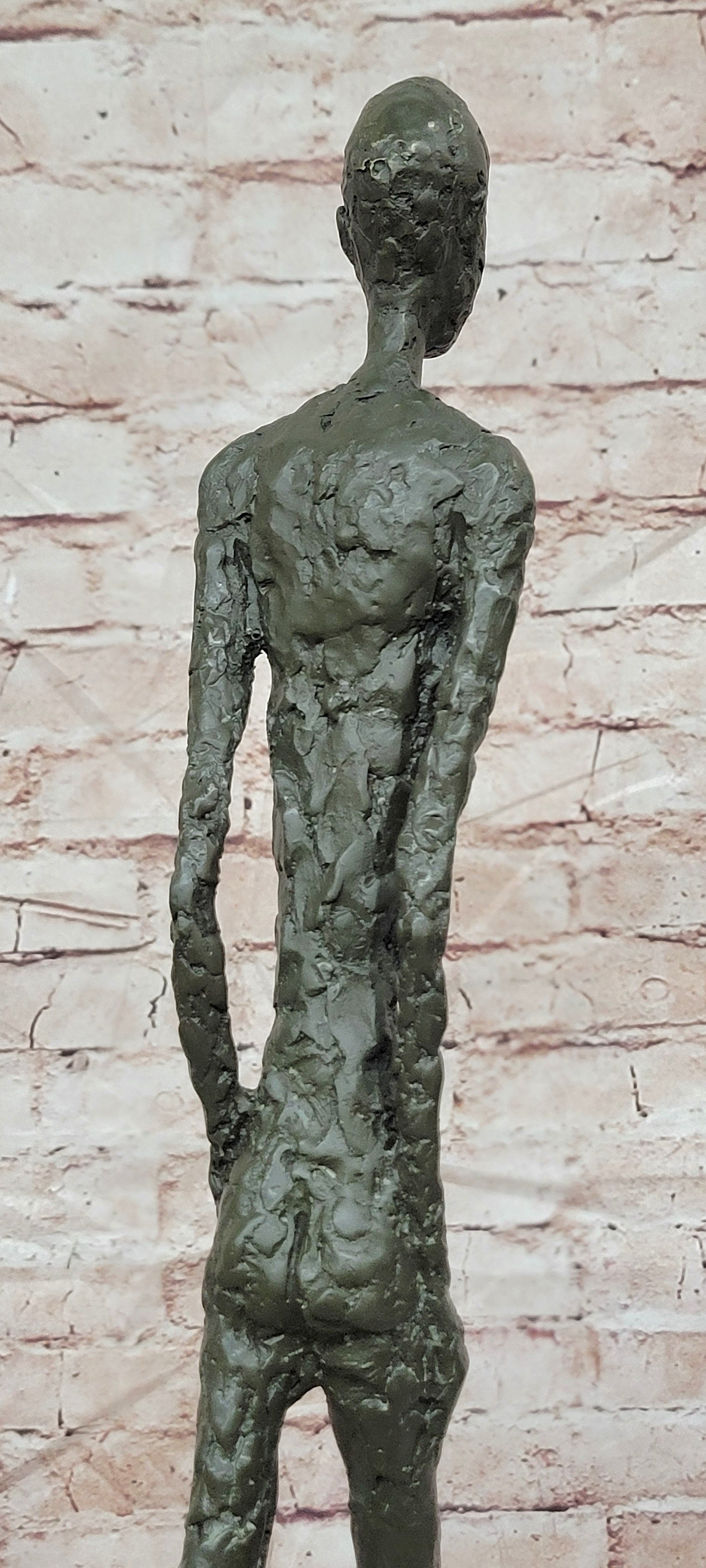 Walking Man Sculpture Inspired by the Work of Giacometti Bronze Sculpture Large