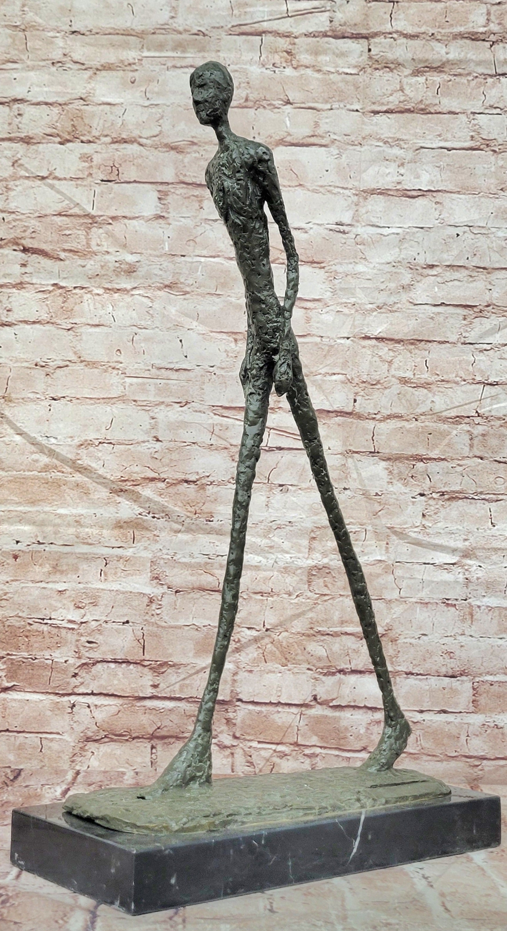 Walking Man Sculpture Inspired by the Work of Giacometti Bronze Sculpture Large
