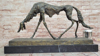 Abstract Surrealist Bronze Dog on Marble Base