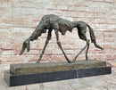 Abstract Surrealist Bronze Dog on Marble Base