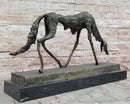 Abstract Surrealist Bronze Dog on Marble Base