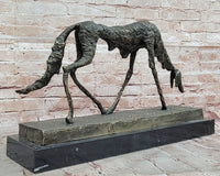 Abstract Surrealist Bronze Dog on Marble Base