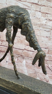 Abstract Surrealist Bronze Dog on Marble Base