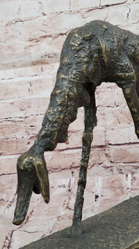 Abstract Surrealist Bronze Dog on Marble Base