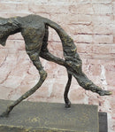 Abstract Surrealist Bronze Dog on Marble Base