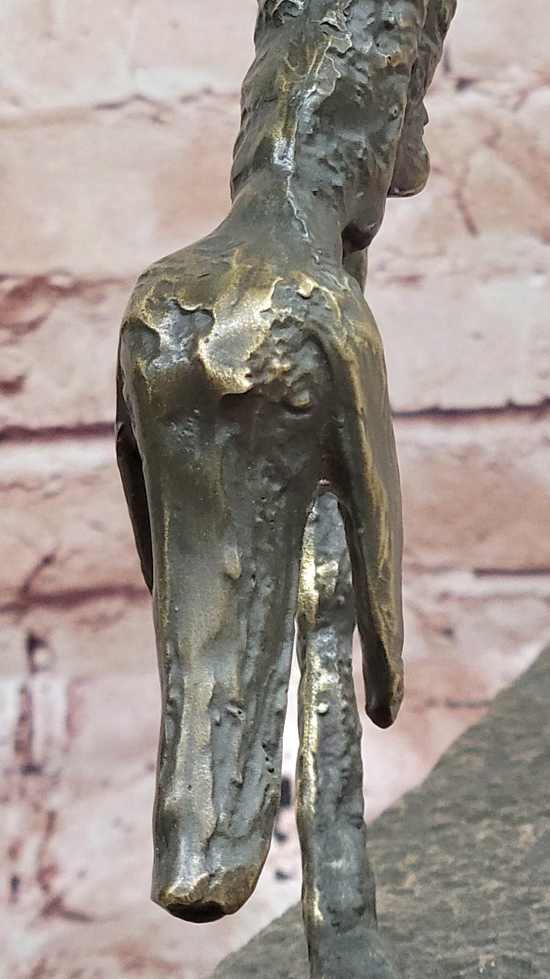 Abstract Surrealist Bronze Dog on Marble Base