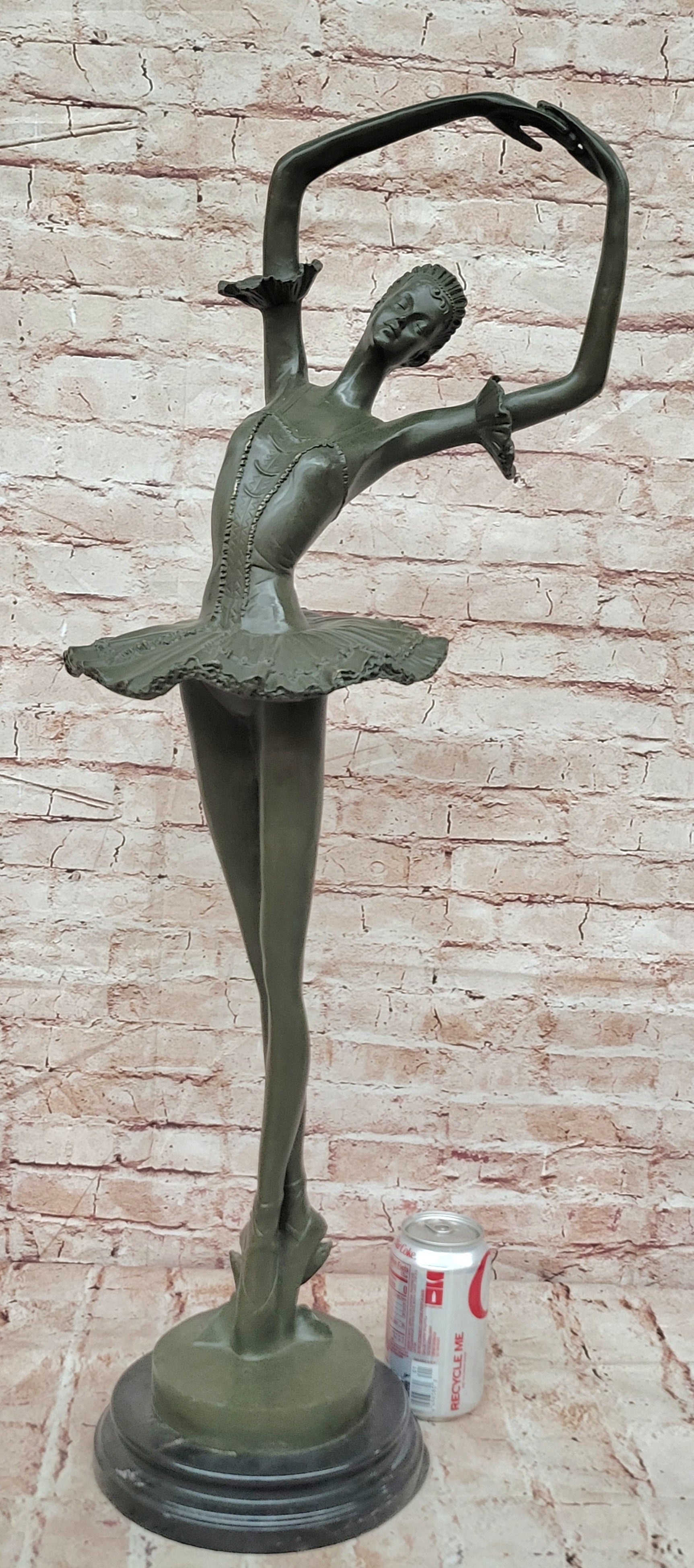 32'' Tall Classical Dancer Ballerina Signed Milo Bronze Sculpture Figure Art Nouveau