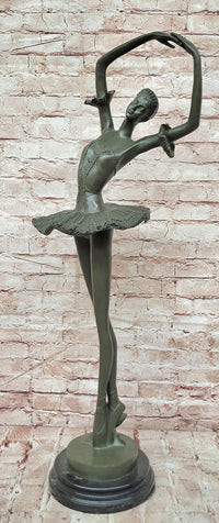 32'' Tall Classical Dancer Ballerina Signed Milo Bronze Sculpture Figure Art Nouveau