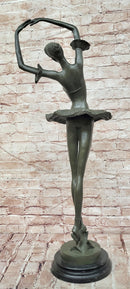 32'' Tall Classical Dancer Ballerina Signed Milo Bronze Sculpture Figure Art Nouveau