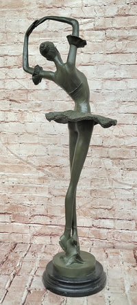 32'' Tall Classical Dancer Ballerina Signed Milo Bronze Sculpture Figure Art Nouveau
