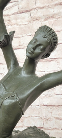 32'' Tall Classical Dancer Ballerina Signed Milo Bronze Sculpture Figure Art Nouveau