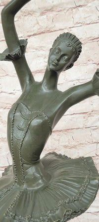 32'' Tall Classical Dancer Ballerina Signed Milo Bronze Sculpture Figure Art Nouveau
