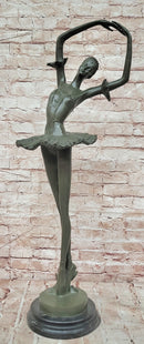 32'' Tall Classical Dancer Ballerina Signed Milo Bronze Sculpture Figure Art Nouveau