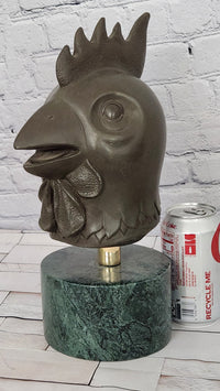 Signed Miguel Lopez (Milo) Rooster Genuine Bronze Sculpture Spiritual Guardian Cuba