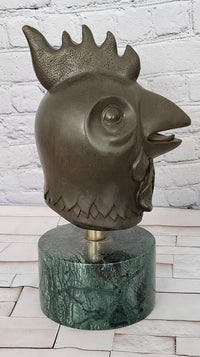 Signed Miguel Lopez (Milo) Rooster Genuine Bronze Sculpture Spiritual Guardian Cuba