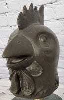 Signed Miguel Lopez (Milo) Rooster Genuine Bronze Sculpture Spiritual Guardian Cuba