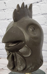 Signed Miguel Lopez (Milo) Rooster Genuine Bronze Sculpture Spiritual Guardian Cuba